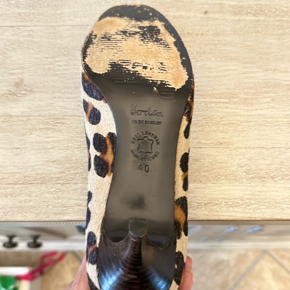 Boden Calf Hair Leopard Print Patent trim Heels EU 40 Size 9 - Picture 6 of 10